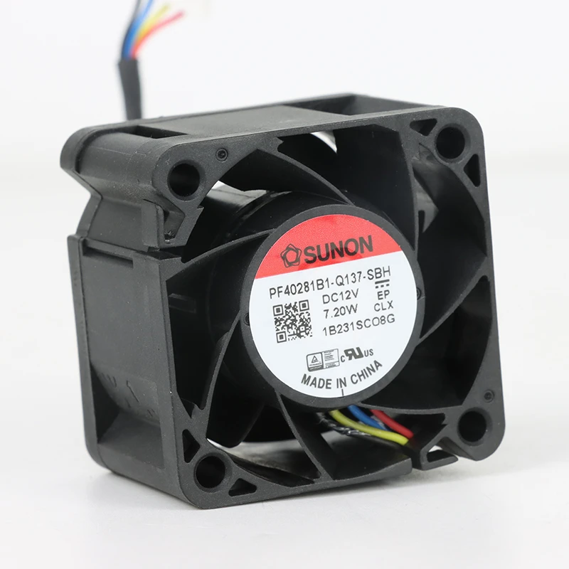 PF40281B1-Q137-SBH | SUNON 12V 6.12W 40x40x28mm 42.3m3/h DC Axial Fan for Industrial Cooling