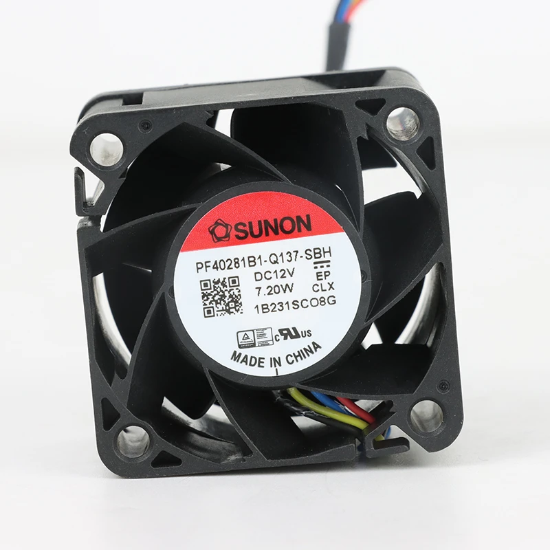 PF40281B1-Q137-SBH | SUNON 12V 6.12W 40x40x28mm 42.3m3/h DC Axial Fan for Industrial Cooling