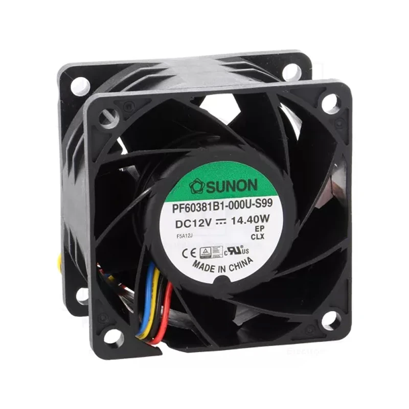 PF60381B1-000U-S99 | SUNON 12V 14.4W 60x60x38mm 103m3/h DC Axial Fan for Industrial Cooling