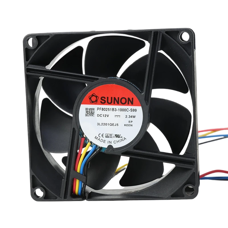 PF80251B3-1000U-S99 | SUNON 12V 2.34W 80x80x25mm 90.1m3/h DC Axial Fan for Industrial Cooling