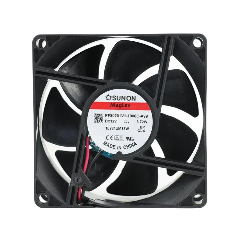 PF80251V1-1000U-A99 | SUNON 12V 3.72W 80x80x25mm 60m3/h DC Axial Fan for Industrial Cooling