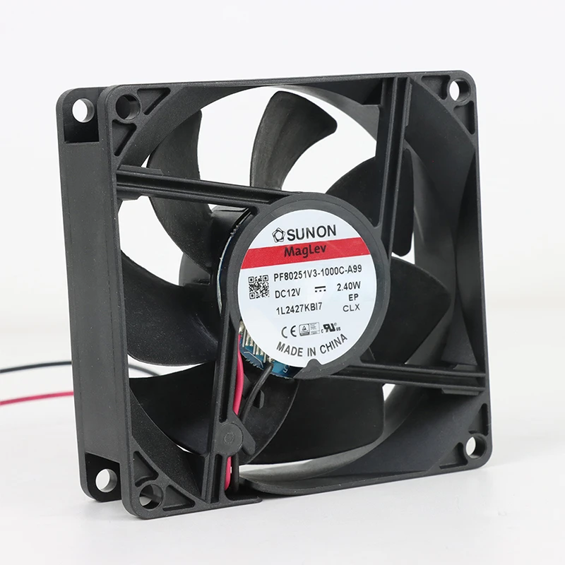 PF80251V3-1000U-A99 | SUNON 12V 2.4W 80x80x25mm 53m3/h DC Axial Fan for Industrial Cooling