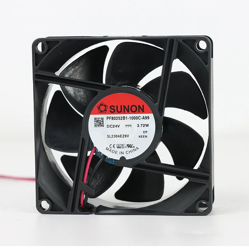 PF80252B1-1000U-A99 | SUNON 24V 3.72W 80x80x25mm 60m3/h DC Axial Fan for Industrial Cooling