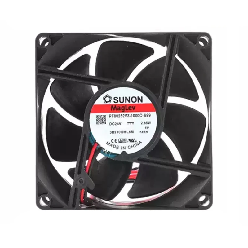 PF80252V3-1000U-A99 | SUNON 24V 2.88W 80x80x25mm 90.1m3/h DC Axial Fan for Industrial Cooling