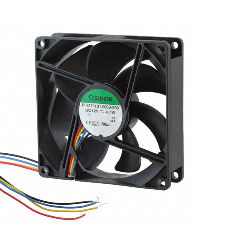 PF92251B1-000U-S99 | SUNON 12V 4.7W 92x92x25mm 127.4m3/h DC Axial Fan for Industrial Cooling