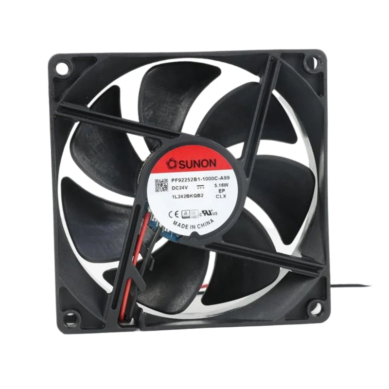 PF92252B1-1000U-A99 | SUNON 24V 4.92W 92x92x25mm 127.5m3/h DC Axial Fan for Industrial Cooling