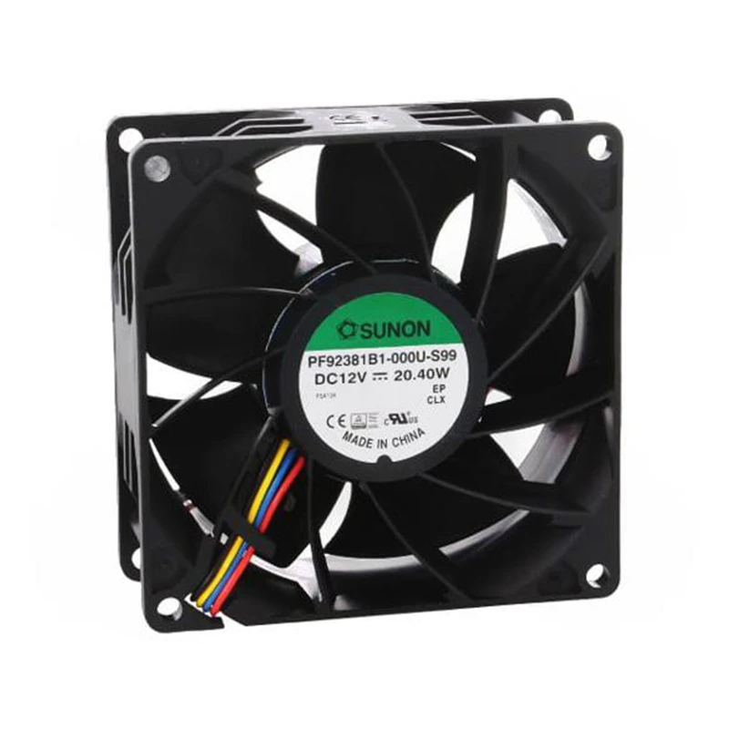 PF92381B1-000U-S99 | SUNON 12V 22.2W 92x92x38mm 234.6m3/h DC Axial Fan for Industrial Cooling