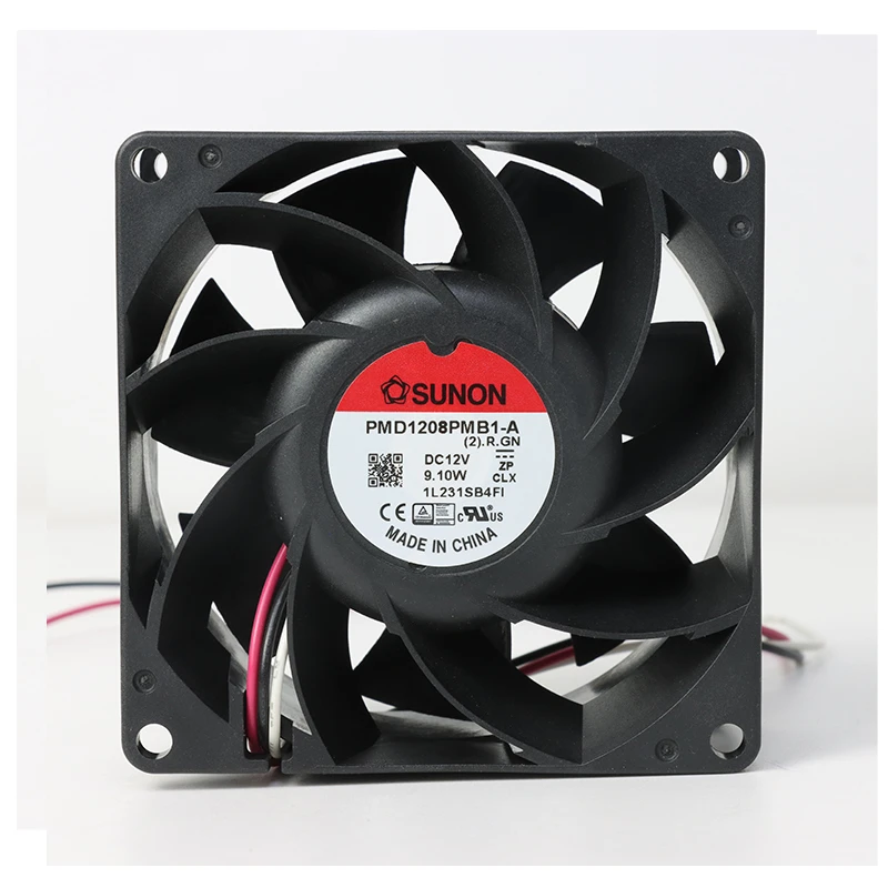 PMD1208PMB1-A (2).R.GN | SUNON 12V 9.1W 80x80x38mm DC Axial Fan for Industrial Cooling