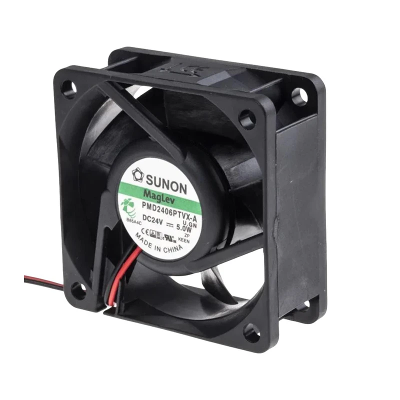 PMD2406PTVX-A.U.GN | SUNON 24V 5W 60x60x25mm 68m3/h 7600rpm DC Axial Fan for Industrial Cooling