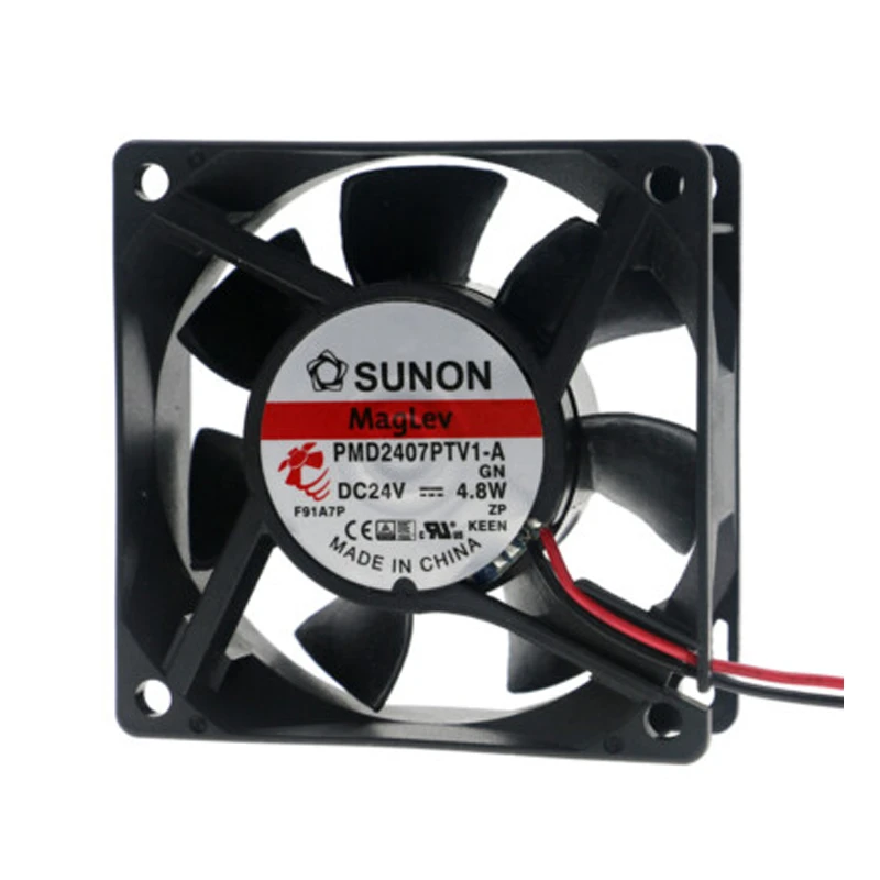 PMD2407PTV1-A | SUNON 24V 4.8W 70x70x25mm 83.3m3/h 5100rpm DC Axial Fan for Industrial Cooling