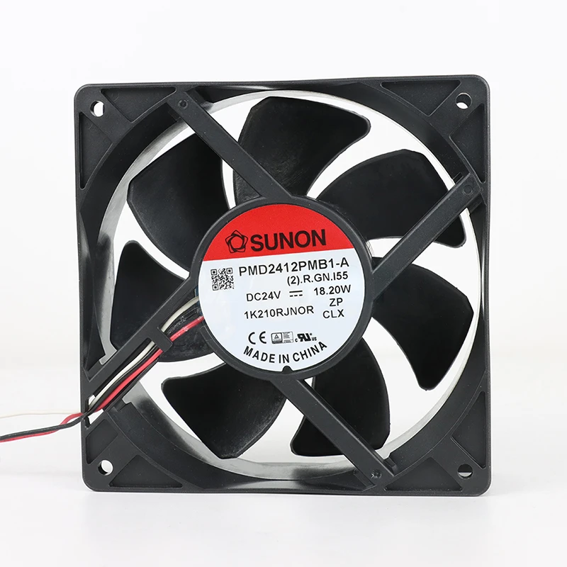 PMD2412PMB1-A P/N:(2).R.GN.I55 | SUNON 24V 18.2W 322.8m3/h DC Axial Fan for Industrial Cooling