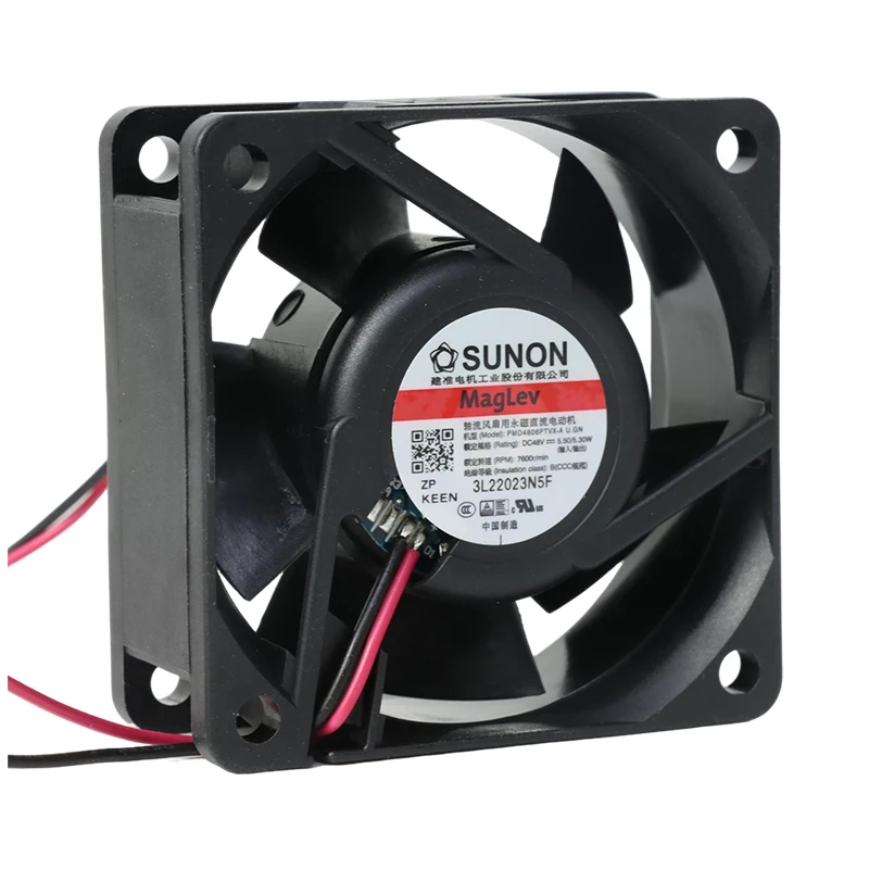 PMD4806PTVX-A.U.GN | SUNON 48V 5.5W 60x60x25mm 68m3/h DC Axial Fan for Industrial Cooling
