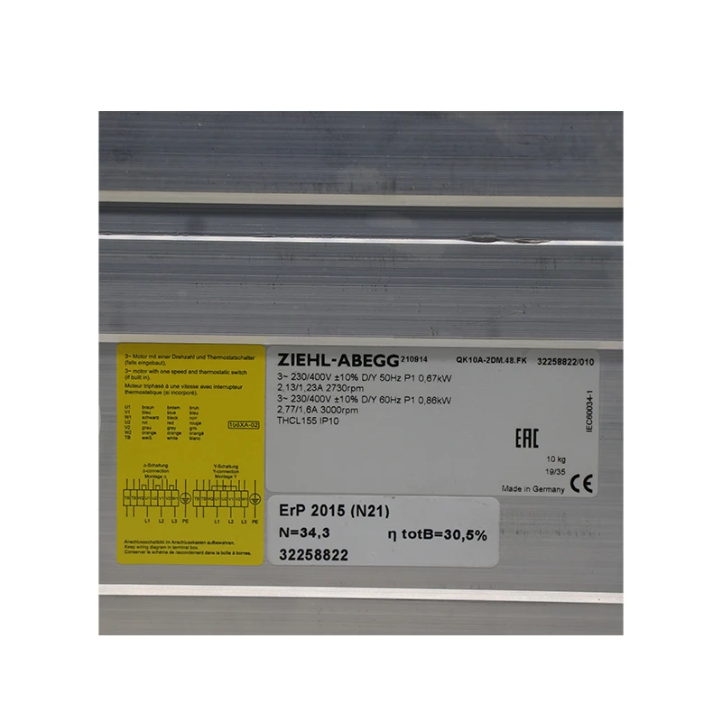 QK10A-2DM.48.FK | ZIEHL-ABEGG 230V 6700W AC Crossflow Fan for Dry Transformer Cooling