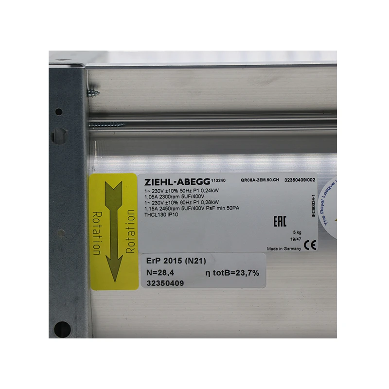 QR08A-2EM.50.CH | ZIEHL-ABEGG 230V 280W AC Crossflow Fan for Dry Transformer Cooling
