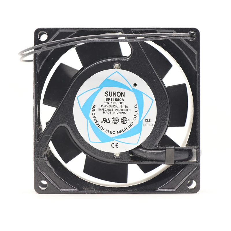 SF11580A-1083HBL.GN | SUNON 115V 14W 80x80x38mm 2400rpm AC Axial Fan for HVAC & Ventilation