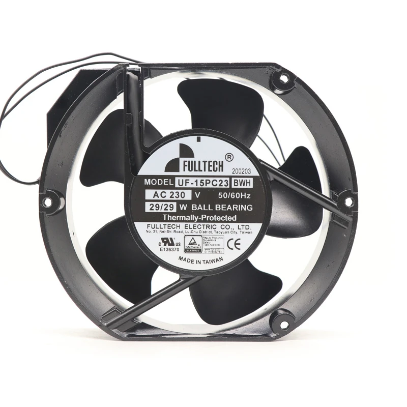 UF-15PC23BWH | Fulltech 230VAC 29W AC Axial Fan for HVAC and Industrial Equipment Cooling