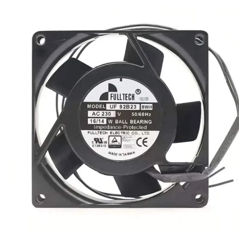 UF-92B23BWH | Fulltech 230VAC 14W AC Axial Fan for Control Cabinet and Power Supply Cooling