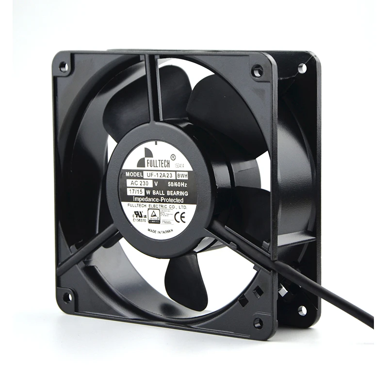 UF-12A23BWH | Fulltech 230VAC 17W AC Axial Fan for Control Cabinet and Power Supply Cooling