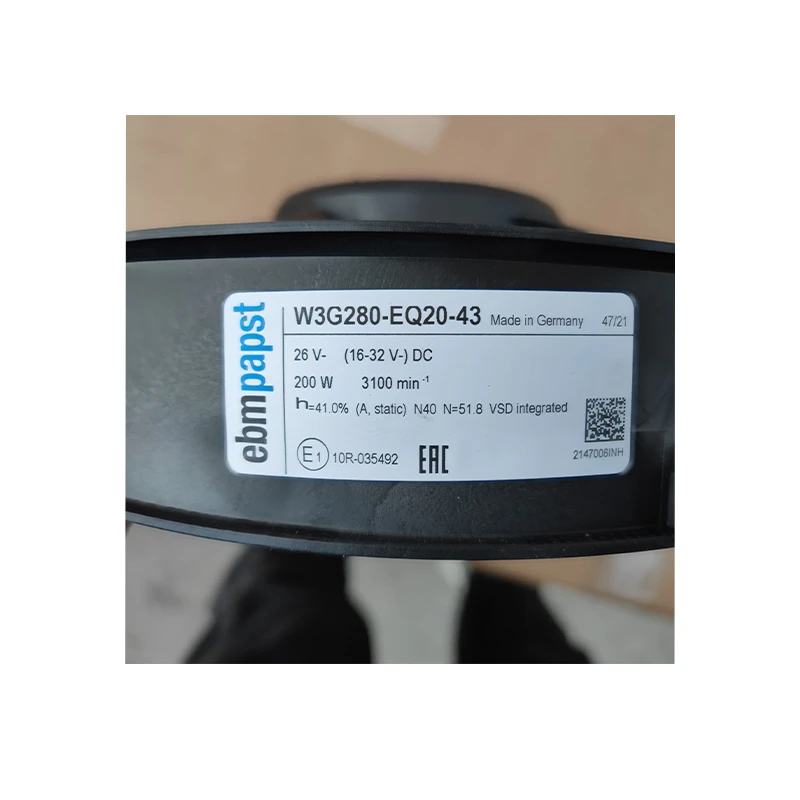 W3G280-EQ20-43 | ebm-papst 26V 200W EC Axial Fan for Air Handling Cooling