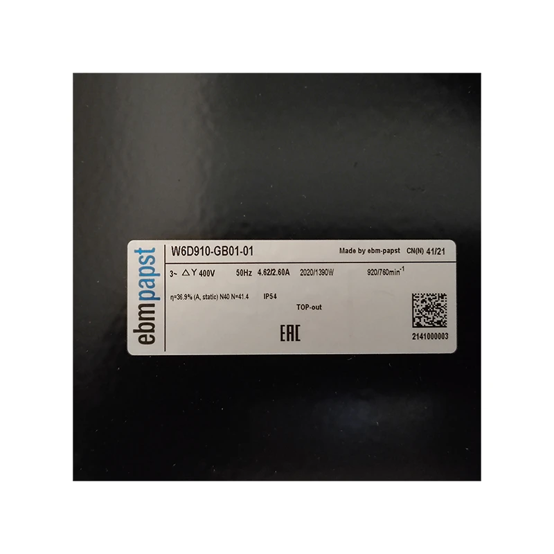 W6D910-GB01-01 | ebm-papst 400V 2020W AC Axial Fan for Refrigeration Cooling
